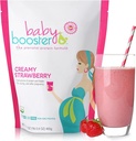 Dětský Booster těhotenský protein prášek doplněk vitamínu Shake - OB / GYN Schválené prenatální a poporodní kojení Použití - Ranní nemoc Relief s Vegan DHA a methylfolát - Krémová jahoda, 1 LB