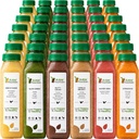 7 Day Protein Juice Cleanse by Raw Fountain, All Natural Raw Detox Cleanse, Cold Pressed Fruits, Zelenina, Vanilla a Čokoláda Flavor, Chuť a Energizing, 42 Lahve 12oz, 3 Ginger Shots