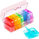 Zoksi Weekly Pill Organizátor 2 krát denně, Pink 7 Day Am Pm Pill Box, Daily Am Pm Pill Organizátor 7 Day, Přenosný Vitamin Pill Pouzdro, Týdenní Pill Box pro rybí oleje, Vitamin, Dodatek