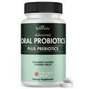 Ústní Probiotika dodatek s prebiotika - Podporuje zdravé zuby Gums ústa a čerstvé odorless dech pro dospělé - Jahodová ochucená žvýkací zubní probiotika (60 Tablety, 60 denní dodávka)