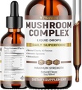Tekuté houby Komplex 124; Bylinné tekuté kapky 124; Houbový dodatek 124; Lví hříva, Reishi, Shiitake, Chaga, Cordyceps, Coriolus Versicolor 124; NonGMO 2oz - 60 Day Supply