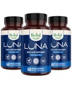 Nested Naturals Luna Melatonin zdarma, Non- Habit Forming Bylinné spánkové doplňky w / Heřmánek, Valerian, L- Theanine, 180 Vegan Kapsle (60 Kapsle per Bottle)
