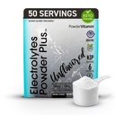 PowderVitamin Electrolytes Powder Plus (50 Služeb) Neochucené Electrolyte Powder Keto, bez cukru, růžová himalájská sůl., 1000mg draslík, 150mg vápník, 150mg hořčík, NO Stevia