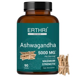 Ashwagandha Tablets 5000mg (90 Count), Helps Stress & Anxiety Relief