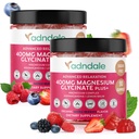 Adndale 180 CT Magnesium Glycinate Gummies 400 mg / Serv, s Ashwagandha, Magnesium Malate & Taurate, Cukr žvýkačky zdarma pro dospělé a děti.