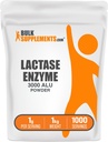 BulkSupplements.com Lactase Enzyme (3000 ALU) Powder - Lactase Enzyme Supplement, Digestive Support - Gluten Free, 1g per Serving, 1kg (2,2 lbs) (balení po 1)