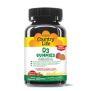 Country Life Vitamin D3 Gummies - 1000 IU Cholekalciferol, 60 Počet - Podporuje kostní a imunitní zdraví - Vegetariánské, gluten- Free, Jahody a pomerančové příchutě - Pectin- based, Žádné umělé sladkosti