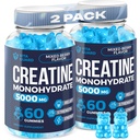 5000mg Creatine Monohydrát Gummies Formule pro muže a ženy Ultimate Muscle Builder, Energy Booster & Pre- Workout Dodatek (2 Pack)