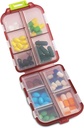 10 Kompartment Pill Pořadatel Případ, Cestovní Denní medicína Pill Box Upomínka, Malá velikost Týdenní Viatamin Dispenser Kontejner pro léky, Dodatek, Cod Játra Oil, Kapsle, Vápník Tablety