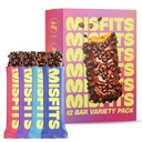 Misfit Protein Bary - High Protein Candy Bary 124; Gluten Free Plant Based, Nízký cukr & Carb, High Fiber Snacks CU124; Variety Pack of 12 (4 Flavors)
