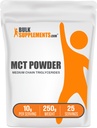 BulkSupplements.com MCT Powder - Medium Chain Triglycerides, from MCT Coconut Oil, MCT Oil Powder - MCT Supplement for Energy - gluten Free, 10g per Serving, 250g (8.8 oz) (Balení po 1)