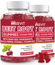 Řepné kořenové gumy, oxidy dusíku dodatek pro muže Ženy 124; Organic Beet Gummy s hroznovým semenem, Granátová jablka, Black Pepper, Vitamin C, B12