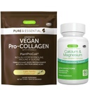 Vegan Vanilla kolagen protein Powder + vápník a hořčík Complex Bundle, Komplexní podpora kostí, od Igennus