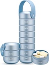 Zannaki Metal Týdenní Pill Pořadatel, Velká cestovní Pill Box 7 Day, Vodotěsný Denní Pill Pouzdro s Silicone Handle, Hliníkový Alloy Přenosný Držák pilulek Kontejner pro vitamín, Medicína, Dodatek, Prášky