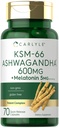 Carlyle KSM- 66 Ashwagandha Kapsle 600mg 600mg 600mg 600mg 6004; 70 Počet 124; s melatonin 5mg 5mg 6004; Potenciální komplex 124; Non- GMO, gluten bez