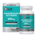 Qunol Magnesium Glycinát 300mg, 100% Glycinát Chelated Magnesium Supplement, 150ct Tablety