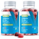 Viteey Vitamin D3 Gummies pro dospělé a dospívající - 5 000 IU, 125mcg, Ultra síla - Joint & Muscle Health, Imunitary Boost - Žvýkací vitamin D Gummies - Vegetarian, želatina zdarma - Chutné Berry ochucené