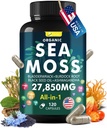 Mořský Moss Kapsle Komplex s Moss Moss, Black Seed Oil, Aşhwagandha, Ginger & Vitamíny C, D3-120 Kapsle, Superfood doplňky - Advanced Seamoss Pills, Wild Moss Pills, Made in USA