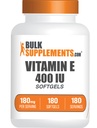 BulkSupplements.com Vitamin E 400 IU Softgels - vitamín E doplněk, jako D- Alpha-Tocopherol, Antioxidanty - Gluten Free, 1 Softgel per Serving, 180 Počet (balení po 1)