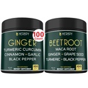 Bundle 5in1 Ginger dodatek & 6in1 Kořeny řepy kapsle - Podporuje srdeční zdraví, imunitní a trávicí