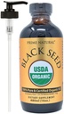 PRIME NATURAL Organic Black Seed Oil 16oz - Cold Pressed Unrafinated High Thymoquinone 1.7% USDA Certified - Turkian Origin Potent Nigella Sativa Liquid - Vegan Omega 3 6 9, Antioxidant