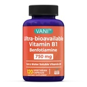 VANI 750MG Benfotiamin s B1, 5X Time Fat & Water Soluble Thiamin B1 Dodatek - Testováno třetí stranou, No Gluten (120 Kapsle)