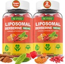 Liposomal Berberine Gummies Organic + Berberine HCL + Kurkuma, Berberine dodatek s Ceylon Skořice, Hořký Melon, Vlákna pro potravu, Artyčoky pro játra, celkové zdraví, cukr bez