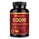 CoQ10-400mg- -Softgels s PQQ & Omega 3, Maximální absorpční koenzym Q10, Výkonný antioxidant pro srdeční zdraví a výrobu energie, 120 Počet, Non- GMO