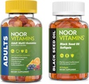 Noor Vitamíny Dospělí Multivitamin Gummy a černé semenné olejové pouzdro