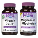 BlueBonnet Nutrition Vitamin D3 a K2, a hořčík Glycinát Rostlinné kapsle Bundle