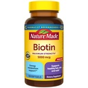 Příroda Vyrobeno maximální síla Biotin 5000 mcg Softgels, Biotin vlasy kůže a nehty Vitamíny Dietní dodatek, 120 Počet