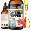 BIO KRAUTER Cayenne Pepper Extract Liquid - Pure Capsaicin Extract - Liquid Cayenne Pepper Drops for Digestive Support - Cukr & Alkohol Free 4 Fl.Oz.