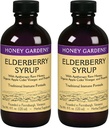 Honey Gardens Elderberry Sirup se stupněm A syrového medu, Propolis, Organic ACV & Elderberry CLANE124; Tradiční imunitní vzorec w / Echinacea CLANE124; Made in The USA (4oz, 2pk)