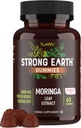 Silná Země - Moringa Gummies 400mg - Super Food Green dodatek pro energetický boost - Natural Multi Vitamin Moringa Oleifera Leaf Extract Gummy, 60 Ct - Tastier Than pilulky nebo kapsle