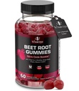 Řepné gumy - Super oxid dusnatý Beets dodatek - Red Beetroot Heart Chews with Grape Seed Power & B12 - Granátová jablka, 60 Chewables Beets