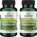 Swanson Full Spectrum Lion 's Mane Houba - Příplatek mozku na podporu paměti, Focus & Clarity * - Může také pomoci imunitní, srdce a stravitelné zdraví - Gluten- Free & Non- GMO - 60 Kapsle (2 Pack)