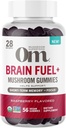 Om Houba Superfood Mozek Fuel + Gummies, 28 Servings, Malina Gummy dodatek s hřívou lva pro paměť a soustředění
