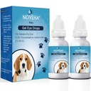 NOVEHA Pet Gel Eye Drops s 0, 3% Viskoadaptivní Hyaluronan CU124; Oční roztok pro těžké suché oči - dlouhotrvající hydratace, snižuje otravu, otok a suchost očí - Oční lubrikant pro psy a kočky (2x10ml)