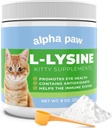 Alpha Paw - Lidská třída pro domácí zvířata - Cat Lysine dodatek - Extra služby 5-10 Měsíční dodávky - Přírodní lysin (8 Ounces / 227 Grams)