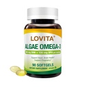 Lovita Algae Omega33, Vegan a Plant- Based DHA & DPA, Fish Oil Alternative, 1000mg Algae Oil, Support Heart and Brain Health, Carrageen- Free, 90 Softgels