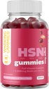 HSN Gummies - Vlasové a nehtové gumy - Sugar Free Biotin Gummies 5000mcg s komplexem plného vitamínu pro růst vlasů, Zdravá kůže, Síla nehtů - 60 Ct Jahoda & třešňové aroma