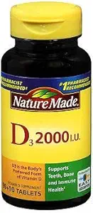 Nature Made Vitamin D3 2000 IU Tablety 100 ea (Balení po 2)