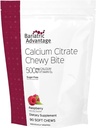 Bariatric Advantage vápník Citrát Chewy Bites 500 mg - Vysoce absorbovatelné a stravitelné - Vitamin D3 - Snadno žvýkací doplněk vápníku - Malina Flavor - 90 Počet