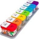 Týdenní Pořadatel pilulek, Extra Large Am Pm Medicine Kontejner s odstranitelnými kompartmenty, BPA- Free Pill Sorters 7 dní 2 krát denně pro vitaminy a doplňky