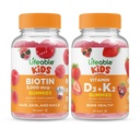 Lifeable Biotin Kids + Vitamin D3 + Vitamin K2 Kids, Gummies Bundle - Great Ochutnávka, Vitamin dodatek, Lepek zdarma, GMO zdarma, Žvýkací žlab