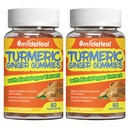 Kurkumin Gummies 500mg, s Kurkuminem Root Extract, Zázvor Root, Black Pepper Extract, Antioxidant Support, Orange Flavor Gummies, 60 Počet (balení po 2)