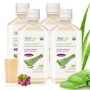 AloeCure USDA Organic Aloe Vera Juice Grape Flavor, Vyrobeno do 12 hodin sklizně - Čistá Aloe Vera Digestivní & Imunitní doplněk zdraví, Pomáhá udržet vyvážený kyselost žaludku, 16.7oz x 4 Btls