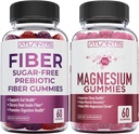 Atlantis Nutrition Sugar Free Prebiotic Fiber Gummies pro dospělé 2- Pack (120 Gummies) + Magnesium Gummies - 770 MG Magnesium Citrát 60 Gummies