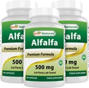 Nejlepší Naturals Alfalfa Green Super Food 500 mg 180 Kapsle (180 Počet balení po 3)