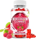 Berberine Gummies s Ceylon Skořice 1500mg High potency Berberine HCL dodatek pro imunitní a metabolickou podporu, bez cukru, Malina Flavor - 60 Počet